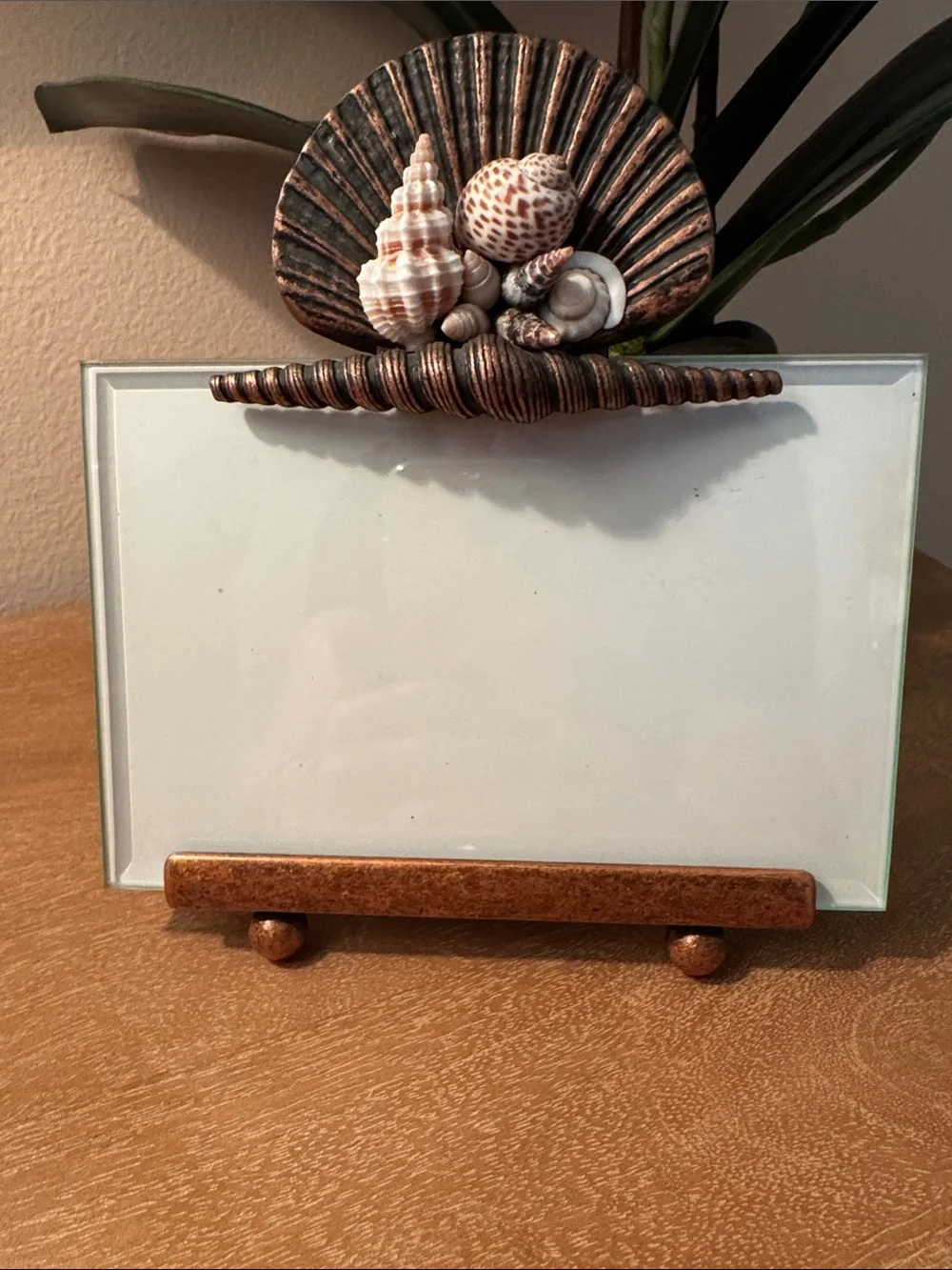 Antique Copper Colored Sea Motif Picture Frame